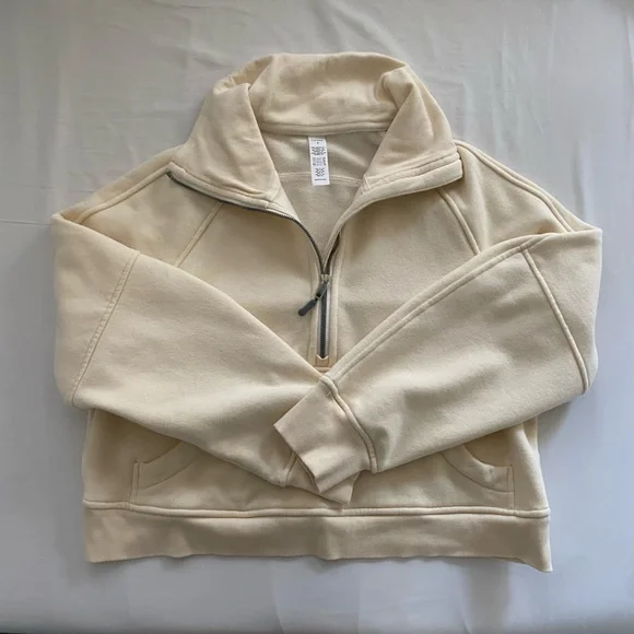 1/2 Zip Funnel Neck Crop Sweater - Picture 1 of 6